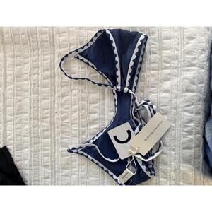 COMMENSE Contrast Trim Knotted Bikini Set